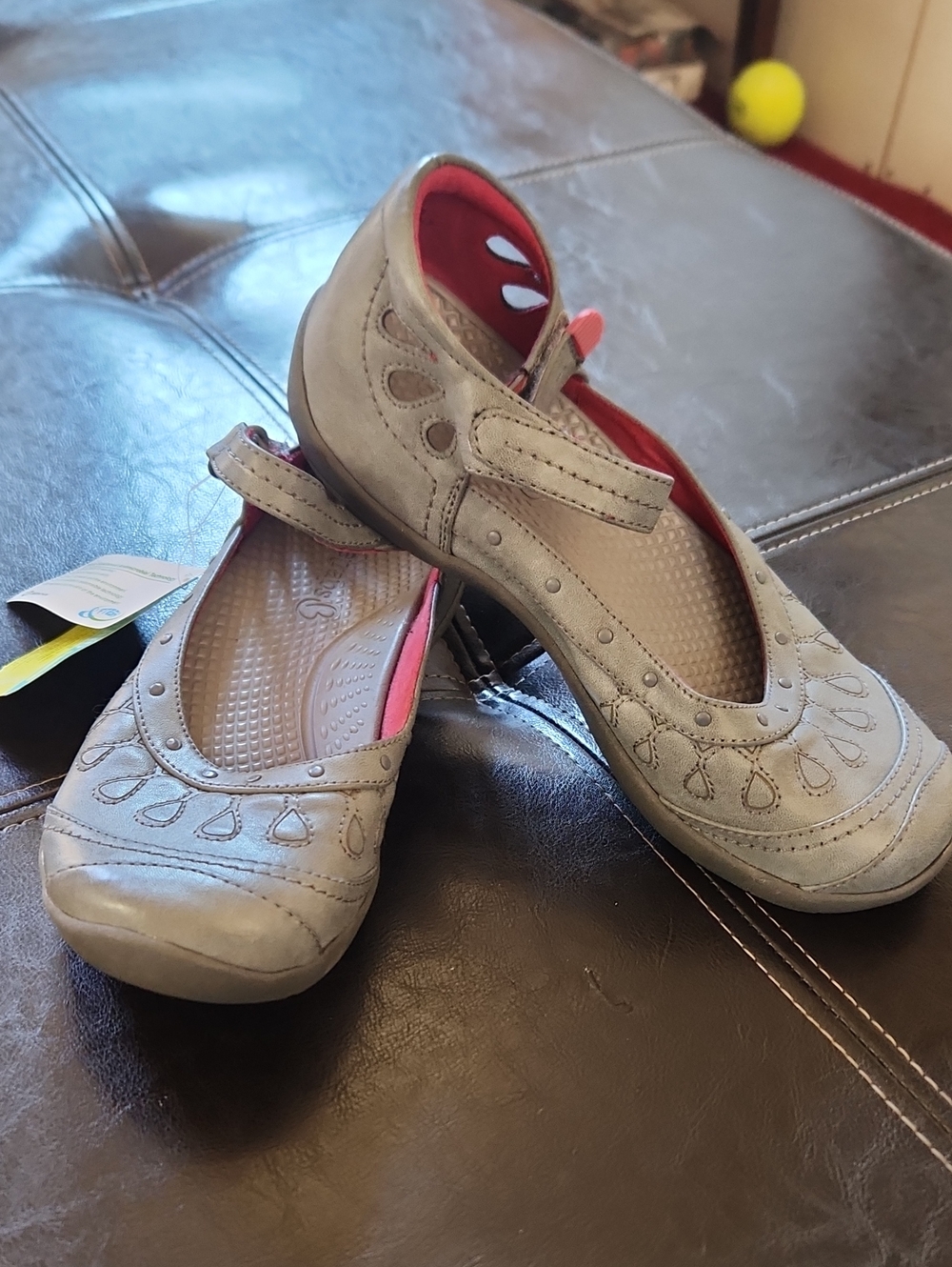 Women's Gray Mary Jane Shoes with Pink Lining Y2K